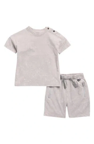 Volcom Babies'  Acid Wash T-shirt & Shorts Set In Gray