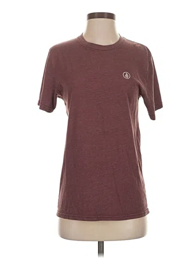 Pre-owned Volcom Active T-shirt In Burgundy