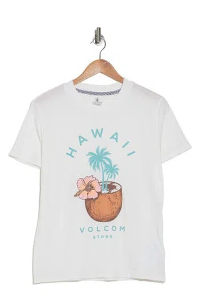 Volcom Aloha Hangin' Graphic T-shirt In Star White