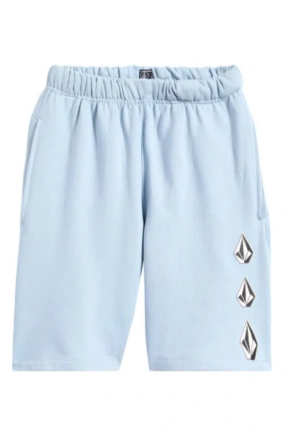 Volcom Baby Volcom Kids' Iconic Stone Fleece Shorts In Ice Blue