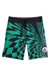 Volcom Baby Volcom Kids' Mod Spiral Stone Shield Swim Trunks In Mint