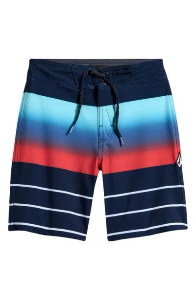 Volcom Baby Volcom Kids' Ombré Mod Quarta Swim Trunks In Navy