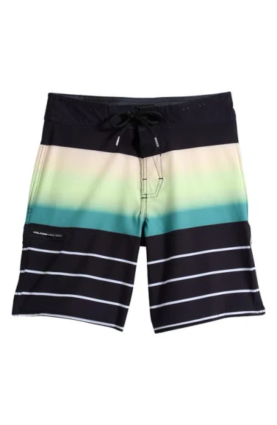 Volcom Baby Kids' Volcom Mod Quarta Ombré Board Shorts In Black