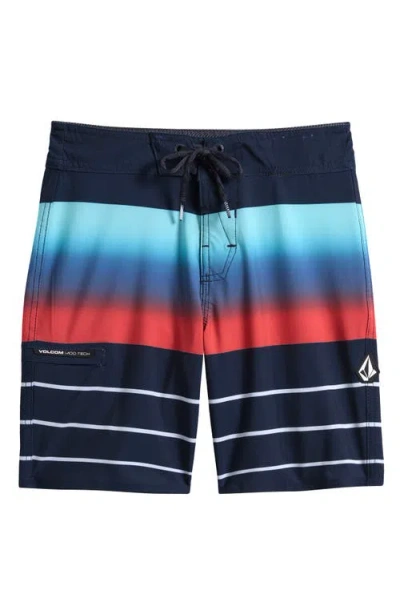 Volcom Baby Kids' Volcom Mod Quarta Ombré Board Shorts In Navy