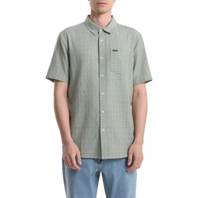 Volcom Bankstone Ii Short Sleeve Button-up Shirt In Gray