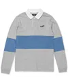 Volcom Big Boys Vando Colorblocked Long-sleeve Polo Shirt In Grey Heath