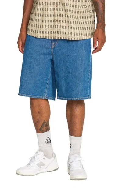 Volcom Billow Loose Fit Denim Shorts In Brown