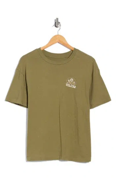 Volcom Birch Bliss Boyfriend T-shirt In Green