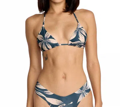 Volcom Bloom Halter Bikini Top In Harbor Blue In Multi