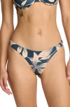 Volcom Bloom Tiny Cheekini Bikini Bottoms In Blue