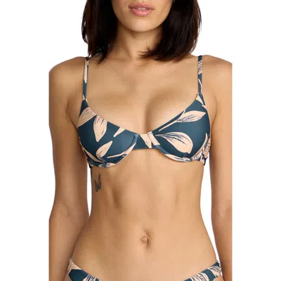 Volcom Bloom Underwire Bikini Top In Blue
