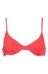 Volcom Blossom Daze Novelty Textured Underwire Bikini Top In Red