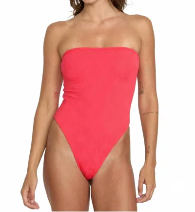 Volcom Blossom Daze Tube One Piece In Red