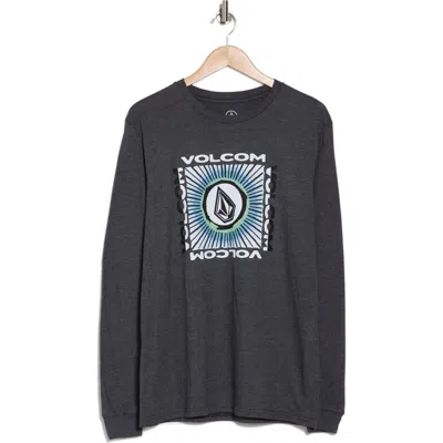 Volcom Blue Eyes Karma Long Sleeve Graphic Print T-shirt In Black Heather