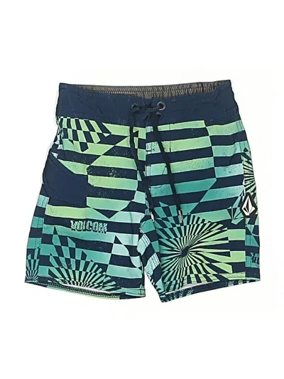 Pre-owned Volcom Kids' Board Shorts In Green