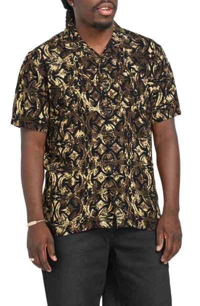 Volcom Bold Moves Camp Shirt In Ginger Brown