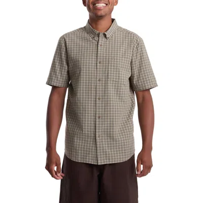 Volcom Brewster Check Short Sleeve Button-down Shirt In White