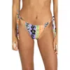 Volcom Bring It On Cheekini Side Tie Bikini Bottoms In Multi