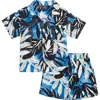 Volcom Kids' Cabana Camp Shirt & Shorts Set In Black