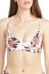 Volcom Check Mate Bikini Top In Electric Coral