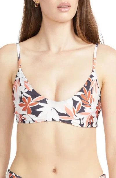 Volcom Check Mate Bikini Top In Electric Coral