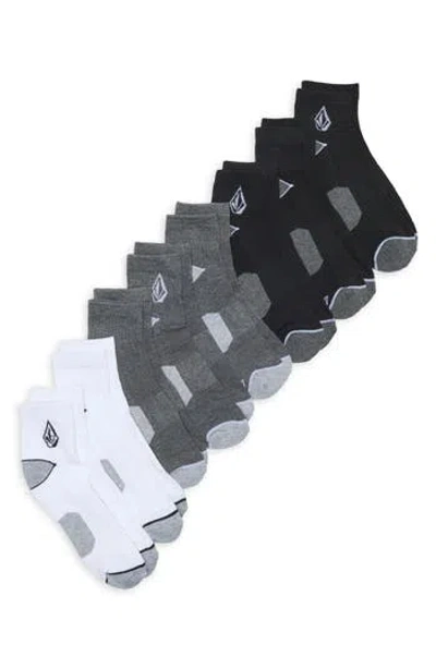 Volcom Colorblock Sole 8-pack Athletic Socks In Multi