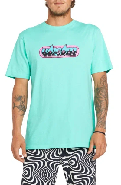 Volcom Crash Test Graphic T-shirt In Dusty Aqua