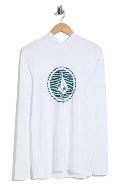Volcom Crawdad Hooded Long Sleeve Graphic T-shirt In White