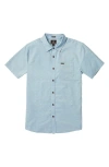 Volcom Crownstone Short Sleeve Button-up Shirt In Celestial Blue
