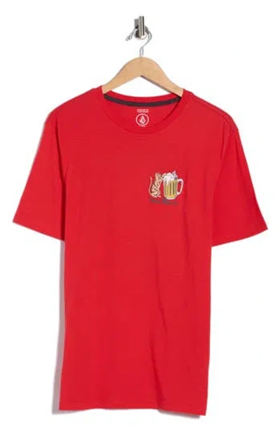 VOLCOM VOLCOM CURIOUS CAT COTTON GRAPHIC T-SHIRT