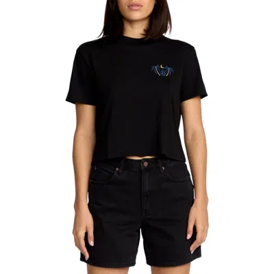Volcom Dial Crop Graphic T-shirt In Black