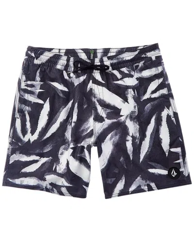 Volcom Echo Leaf Stoney Swim Trunk In Black