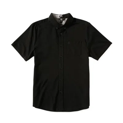 Volcom Everett Oxford Shirt Men's Black Short Sleeve Button-down Red840