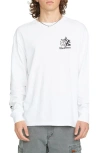 Volcom Excavator Long Sleeve Graphic T-shirt In White
