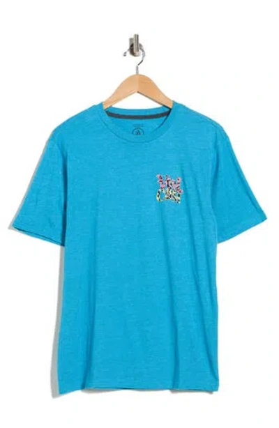 Volcom Eye Warp Graphic Cotton T-shirt In Blue