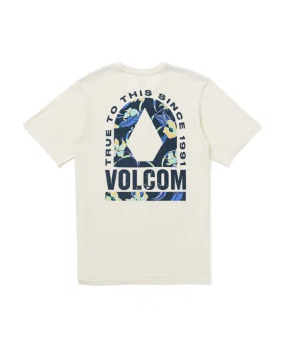 Volcom Filler Up Short Sleeve Tee In Off White Heather