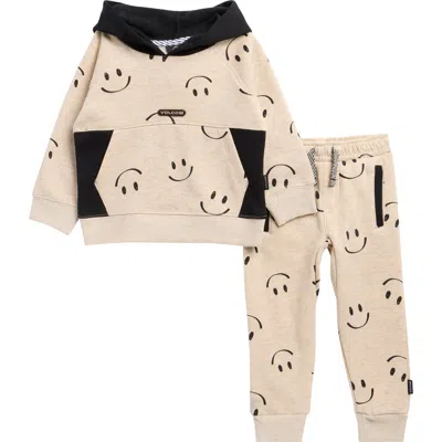 Volcom Kids'  Fleece Hoodie & Joggers Set In Neutral