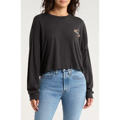 Volcom Flip & Fly Long Sleeve Graphic T-shirt In Black
