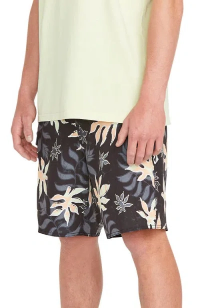 Volcom Floral Motion Mod-tech Board Shorts In Black