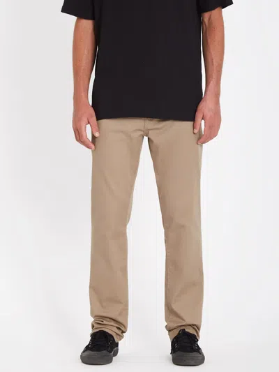 Volcom Frickin A1112306-30 Chino Pants Men's Khaki Cotton Stretch Trouser Mxx33 In Gold