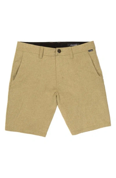 Volcom Frickin Cross Shred Static Hybrid Shorts In Dark Khaki