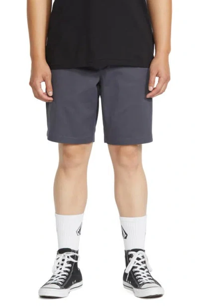 Volcom Frickin' Elastic Waist Shorts In Gray