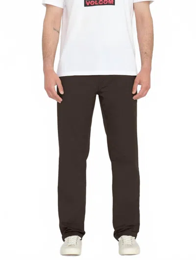 Volcom Frickin Slim Stretch Pants In Dark Brown