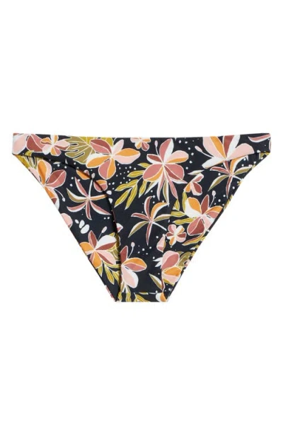 Volcom Fronds Forever Bikini Bottoms In Black Multi