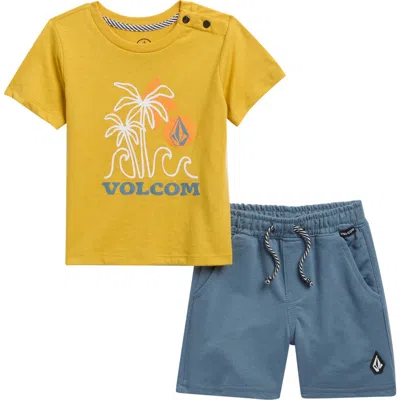 Volcom Babies'  Graphic Print T-shirt & Shorts Set In Multi