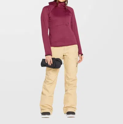 Volcom Gridlock Balaclava Hoodie In Burgundy In Brown