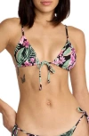Volcom Gritty Aloha Triangle Bikini Top In Multi