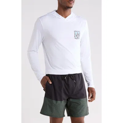 Volcom Hooded Swim Shirt & Shorts Set In White
