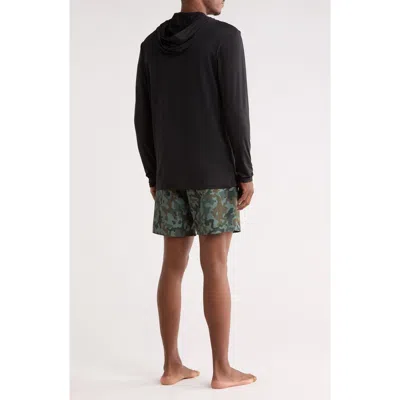 Volcom Hooded Swim T-shirt & Swim Shorts Set In Black