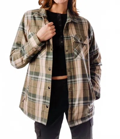Volcom Insulated Riding Flannel Jacket In Sand In Multi